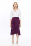 Apsen Women's Purple Seasonal Flared Midi Length Crepe Skirt 2123-80 - 7