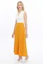 Apsen Women's Mustard Seasonal Zippered Long Flared Skirt 2148-95 - 3