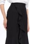 Apsen Women's Black Seasonal Flared Midi Length Crepe Skirt 2123-80 - 3