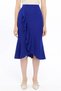 Apsen Women's Cobalt Blue Seasonal Flared Midi Length Crepe Skirt 2123-80 - 3