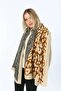 Camel Patchwork Leopard Patterned Women's Shawl - 2