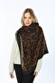 Brown Patchwork Leopard Patterned Women's Shawl - 5