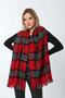 Red Plaid Patterned Thick Women's Shawl - 2
