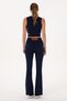 Women's Navy Blue High Waist Leggings with Spanish Leg 50300722-Vr033 - 4