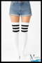 Black Striped Long Socks |   Notebook Schoolgirl Style |   Women's High Socks (36-42)