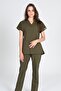 Khaki Unisex Stretch Fabric Scrubs Doctor and Nurse Uniform Set Hospital Uniform - 2