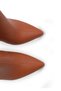Women's Heeled Boots Pointed Toe Tan Skin Gold Detailed 8.5 cm Thick Heel Stylish Modern Design - 6