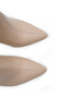 Women's Heeled Boots Pointed Toe Cream Wrinkled Patent Leather Gold Detailed 8.5 cm Thick Heel Stylish Modern Design - 6
