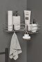 Chrome Silver Adhesive Bathroom Corner Shelf – Corner Shelf, Shower Shampoo Holder & Metal Shelf Organizer