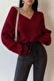New Product Cross Detailed Oversize Knitwear Sweater 0036 - 4