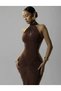 Women's Sleeveless Halter Neck Long Dress Evening Party Prom Wedding Evening Dress - 5