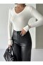 Women's White Soft Touch V-Neck Blouse - 2