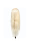 Hairdresser Training Mannequin Work Head Fiber Synthetic Platinum 65 cm - 5