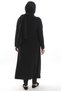 Double-Breasted Collar Inside-Out Tie Detail Black Prayer Dress - 7