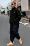 Men's Oversize Plush Sweatshirt with Zipper on the Front and Fleece on the Inside - 5