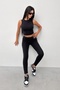 Lucy Sportive Black Modal Fabric Women's Leggings Suit High Waist Athlete Set - 4