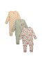 Unisex Boy Baby Girl Baby 100% Cotton 9-18 Months Zippered 3-Piece Hedgehog Patterned Cuffed Romper Set - 4
