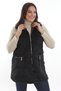 Trend42Plus Plus Size Black Fur Vest with Zipper and Pocket Detail - 4