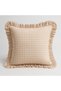 Gingham Pattern Ruffled Throw Pillow Cover |   Plaid Vintage Decorative Checkered Pillow