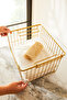 2 Pieces Gold Color Metal Basket Set 33X27X20 - 2