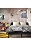 Double Duvet Cover Set, Black and White, 240X220/50X60 cm
