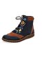 Navy Blue & Brown Genuine Leather-Model Name: Copenhagen