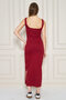 Women's U-Neck Sleeveless Slit Cotton Midi Dress - 8