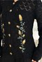 Women's Beige Button Detailed Embroidered Standard Size Openwork Knitwear Cardigan - 2