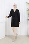 Patterned Long Mercerized Cardigan N3193 Black