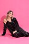 Women's 3-Piece Velvet Dressing Gown Pajama Set Dowry Set