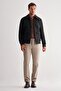 Black Shirt Collar Casual Slim Fit Flexible Coat 1007255122 - 2