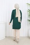 Patterned Long Mercerized Cardigan N3193 Emerald Green - 4