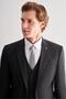 Black Mono Collar Striped Vest 6 Drop Slim Fit Full Lining Flexible Suit 1001255151 - 4