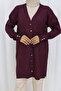 Patterned Long Mercerized Cardigan N3198 Plum - 2