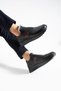 Men's Black-Burgundy Casual Genuine Leather-Fur Shoes - 2