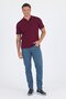 Burgundy Short Sleeve Polo Neck Pocket Classic Standard Size T-Shirt 1011250173 - 2