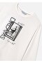 Girl's Printed Long Sleeve T-Shirt Ecru 7017 - 6