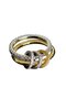 Gold and Silver Color Stone Detailed Ring - 2
