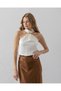 Buckle Sleeveless Satin Blouse