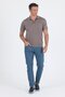 Brown Short Sleeve Polo Collar Pocket Classic Standard Size T-Shirt 1011250172 - 2