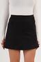 A-Line High Waist Black Suede Mini Skirt - 3