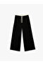 Wide Leg School Trousers with Elastic Waist and Pockets - 3