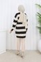 Striped Long Mercerized Cardigan N3217 Black - 4