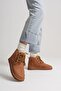 Women's Boots Tan Color Suede – Wool Inside, Thin Sole, Lace-Up, Warm - 3