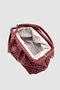Arvia Knitted Pattern Soft Formed Adjustable Cross Strap Handbag Claret Red - 7