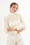 Drawstring Detailed Stand Collar Stone Sandy Blouse - 2