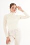 Drawstring Detailed Stand Collar Stone Sandy Blouse - 3