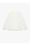 Bow Detailed Long Sleeve Crew Neck Blouse - 2