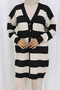 Striped Long Mercerized Cardigan N3217 Black - 2