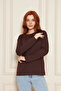 Brown 100% Cotton Soft Textured Regular Fit Relaxed Cut Long Sleeve Crew Neck Combed Cotton T-Shirt - 2